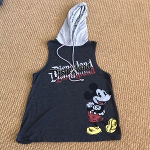 Disneyland Mickey Mouse sleeveless T-shirt w/hood